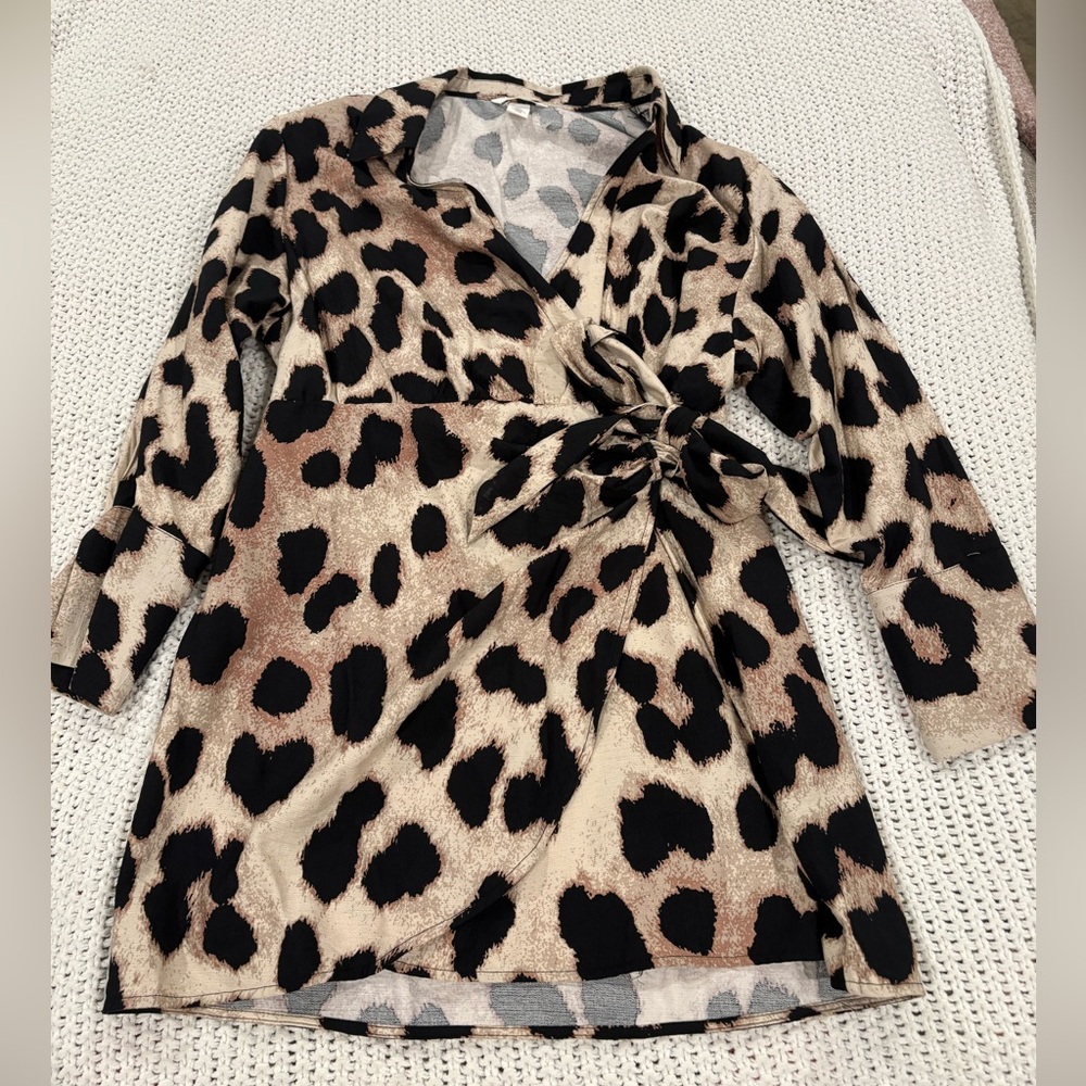 H&M Leopard Print Wrap Dress